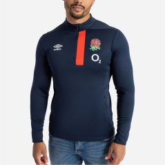 Umbro England Rugby Half Zip Fleece Top 2023 2024 Adults Nvy Blzr/Scrlt