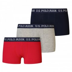 US Polo Assn 3 Pack Boxer Shorts Nvy/Rd/Gry