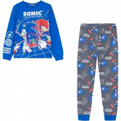 Character Boys Sonic The Hedgehog Long Sleeve Pj Set Blue/Grey