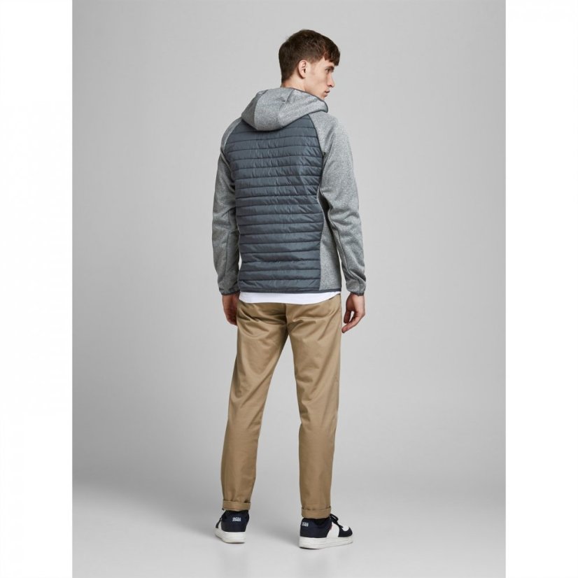 Jack and Jones Quilted Puffer Jacket Grey Melange