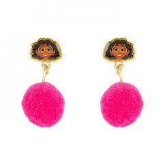 Disney Encanto Pink Pom Pom Dangle Earrings Pink