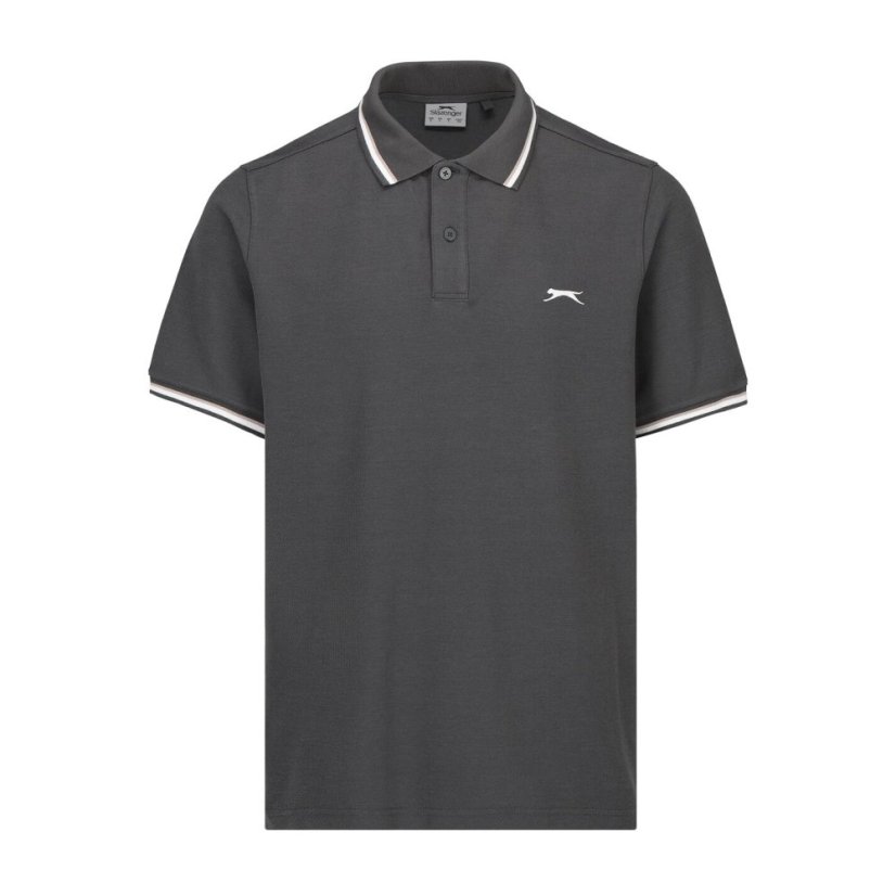 Slazenger Tipped pánske polo tričko Smoke Grey