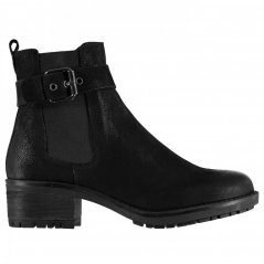 Linea Rugged Buckle Boots Black