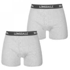 Lonsdale 2 Pack Boxers Mens Grey
