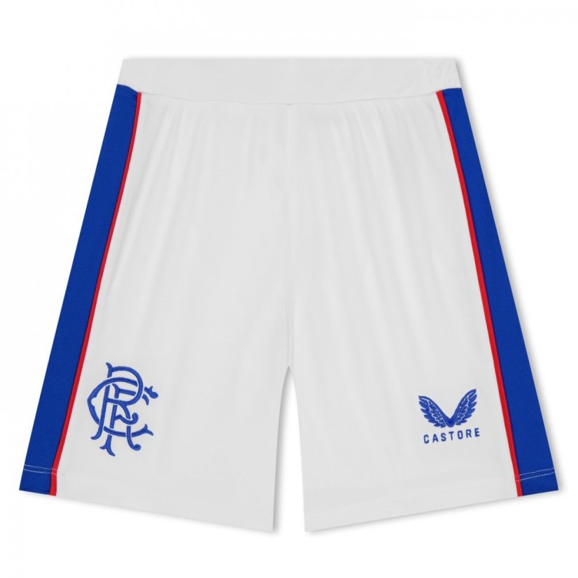 Castore Unisex Kids' Rangers Home Anniversary Fourth Licensed Football Shorts White