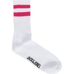 Jack and Jones Men's Stripe Trainers Sock Pink Yarrow