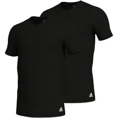 adidas Active Flex 2 Pack Cotton T-Shirt Mens Black
