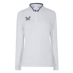 Castore Long Sleeve Polo Top Womens White/Navy