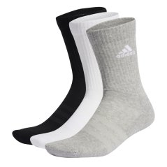 adidas CUSHIONED CREW SOCKS 3 PAIRS Gry/Blk/Wht