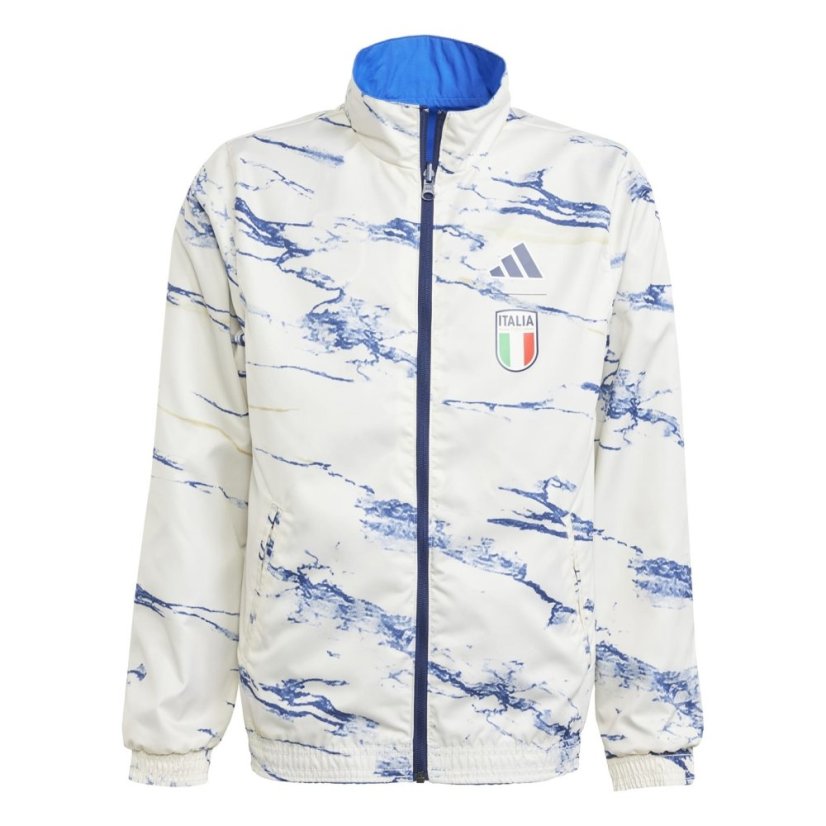 adidas Kids' Anthem Italy Away Long Sleeve 2023 Anorak Blue