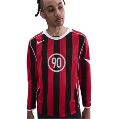 Nike Men's T90 Energy Long Sleeve Performance T-Shirt Red/White