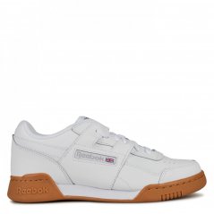 Reebok Workout Plus Trainers Low-Top Boys Wht/Crbn/Rd/Ryl