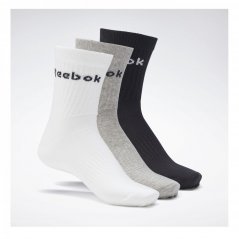 Reebok 3 Pack Socks Grey/Blk/Wht