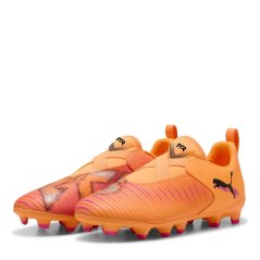 Puma Future 8 Match Laceless Childrens Firm Ground Football Boots Orange/Black
