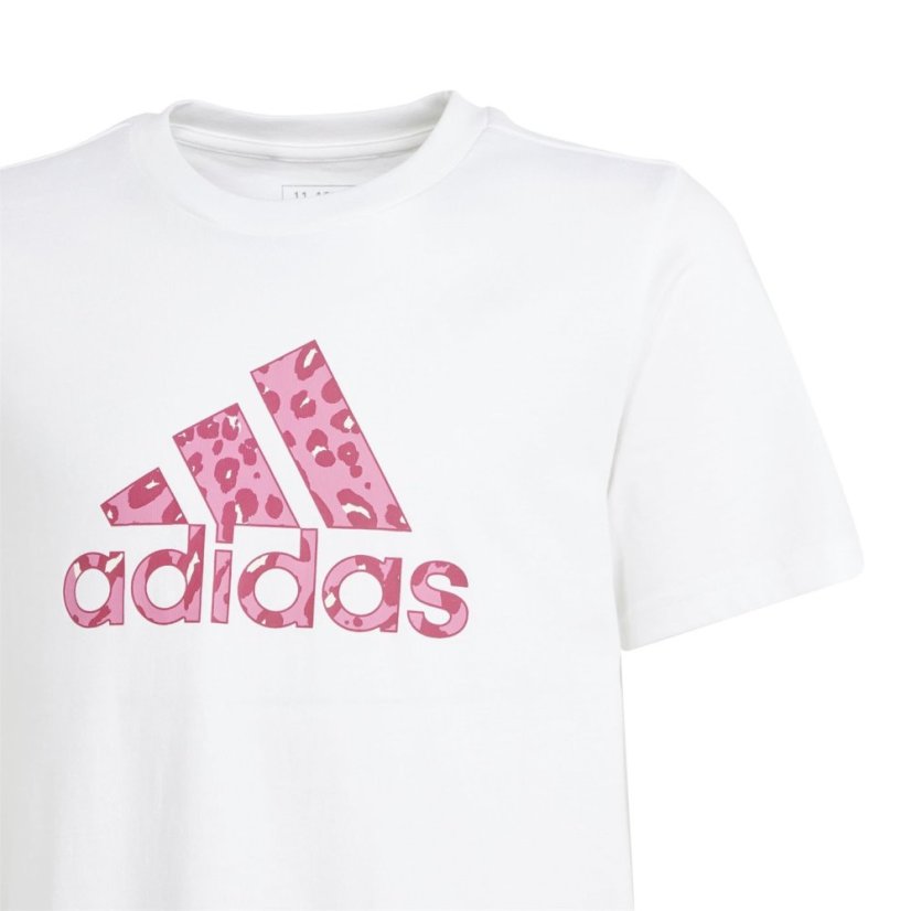 adidas Girls Essentials Linear T-Shirt White/Pink