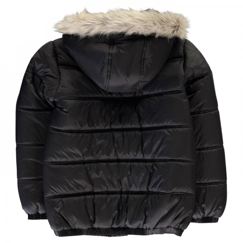 Firetrap Kids' Faux Fur Trimmed Short Puffer Jacket Black