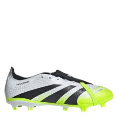 adidas Predator League Fold-Over Tongue Firm Ground Football Boots White/Blk/Lemon
