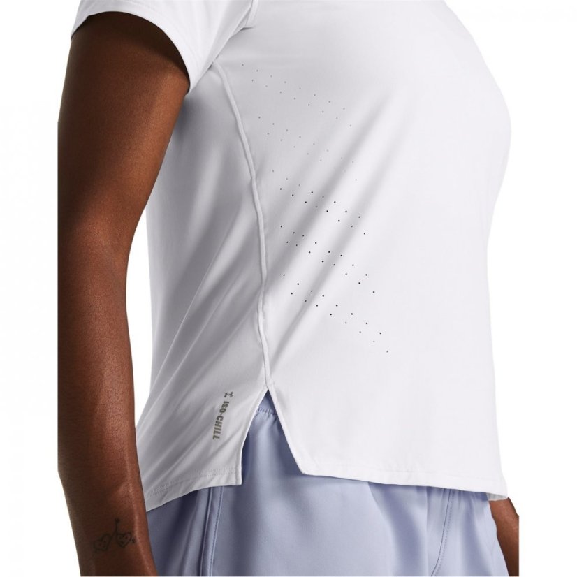 Under Armour Women's Launch Elite Long-Sleeve Performance Gym Top White/Reflectiv