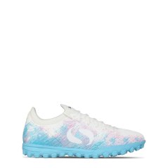 Sondico Blaze Junior Astro Turf Trainers White/Pink/Blue