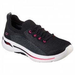 Skechers Arch Fit Multi-Colored Flat Knit La Runners Girls Black/Pink