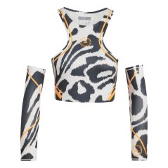 adidas Women's Short Sleeve Crop Top Grey