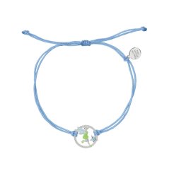Disney Kids' Tinkerbell Adjustable Cord Charm Bracelet Blue
