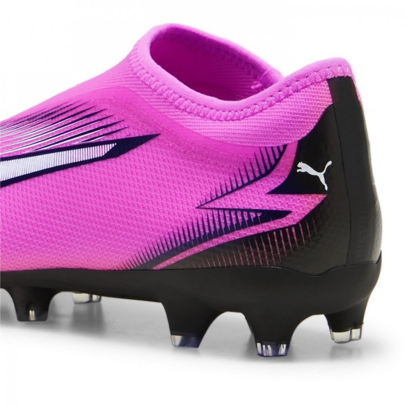 Puma Ultra Match Laceless Junior Firm Ground Football Boots Pink/White/Blk