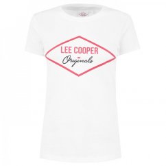 Lee Cooper Diamond T Shirt Ladies White