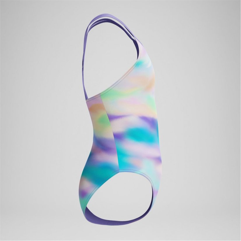 Speedo Kids' Printed Twin One Piece Swimsuit Purple Mist