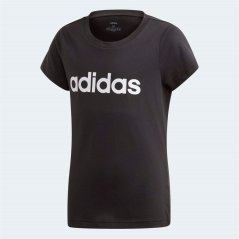 adidas Girls Essentials Linear T-Shirt Blk/Wht Linear
