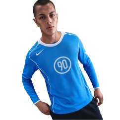 Nike Men's T90 Energy Long Sleeve Performance T-Shirt Blue/White