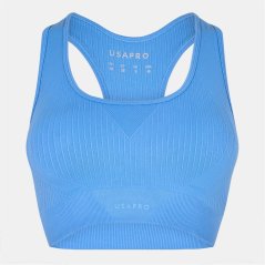 USA Pro UP Seamless Crop Sports Bra Bluebell