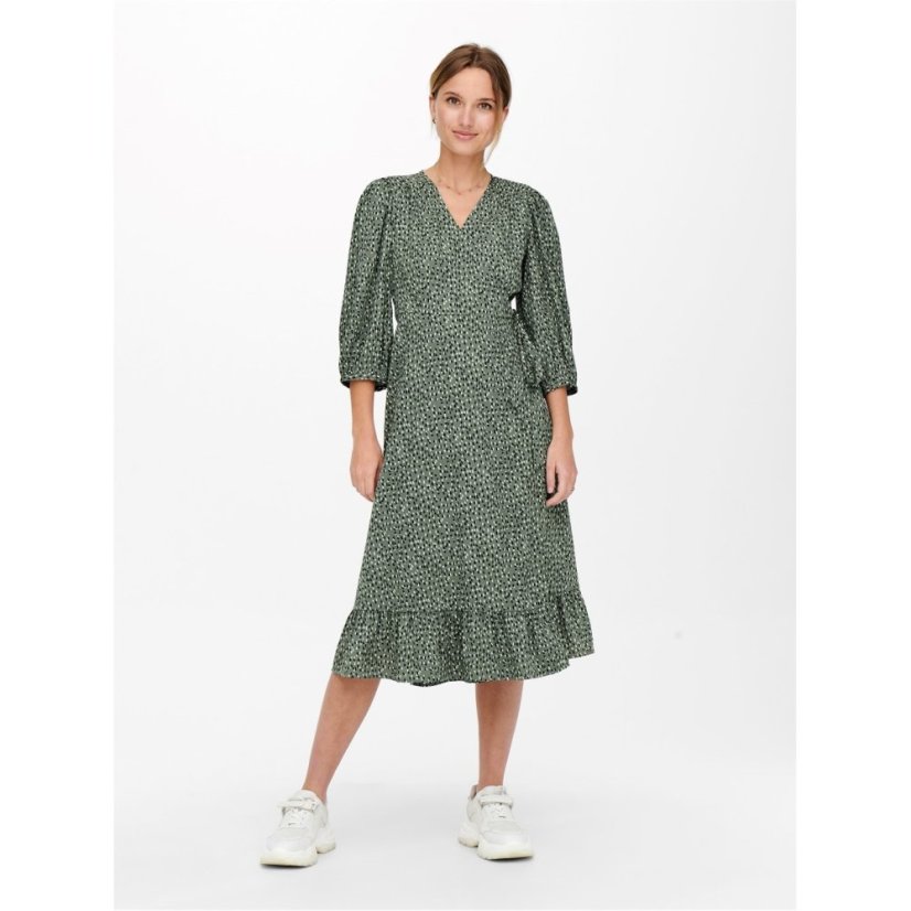 Only Women's Olivia Wrap Dress Balsam Green