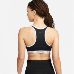 Nike Swoosh On The Run Women's Medium-Support Lightly Lined Sports Bra Black/White