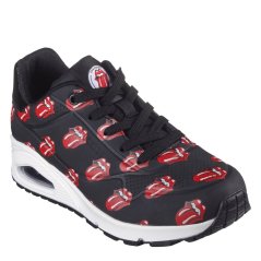 Skechers Rolling Stones Repeat Lick Lyric La Low-Top Trainers Womens Black/Red