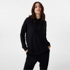 USA Pro Ribbed Slouchy Hoodie Jet Black
