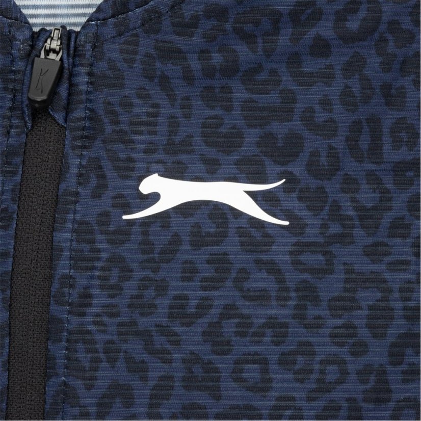 Slazenger Zip Sleeveless Polo Navy