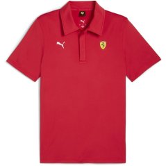 Puma Men's Ferrari Sportswear Cloudspun Short Sleeve Polo Rosso Corsa