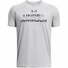 Under Armour Tech™ Split Wordmark Short Sleeve Boys Mod Gray/Black