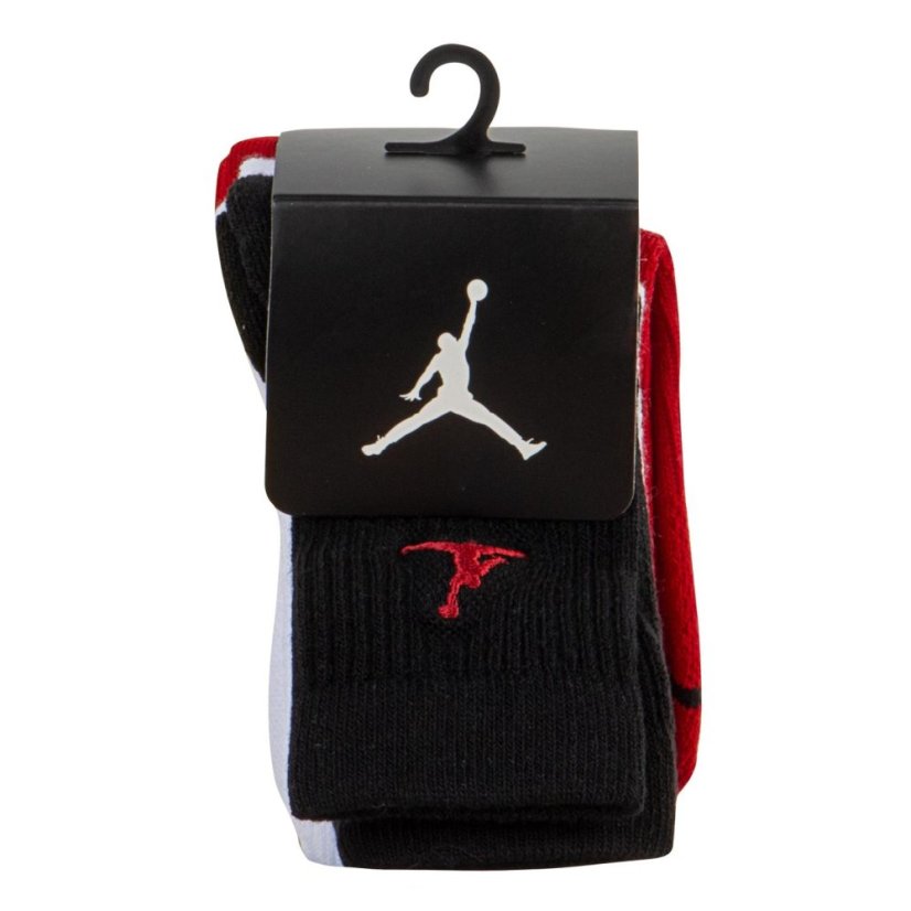 Air Jordan 3 Pack Crew Socks Children's Gym Red