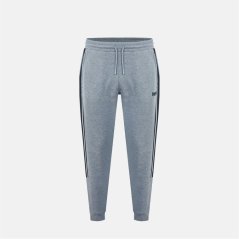 Lonsdale Mens Closed Hem Fleece Joggers Dark Heather