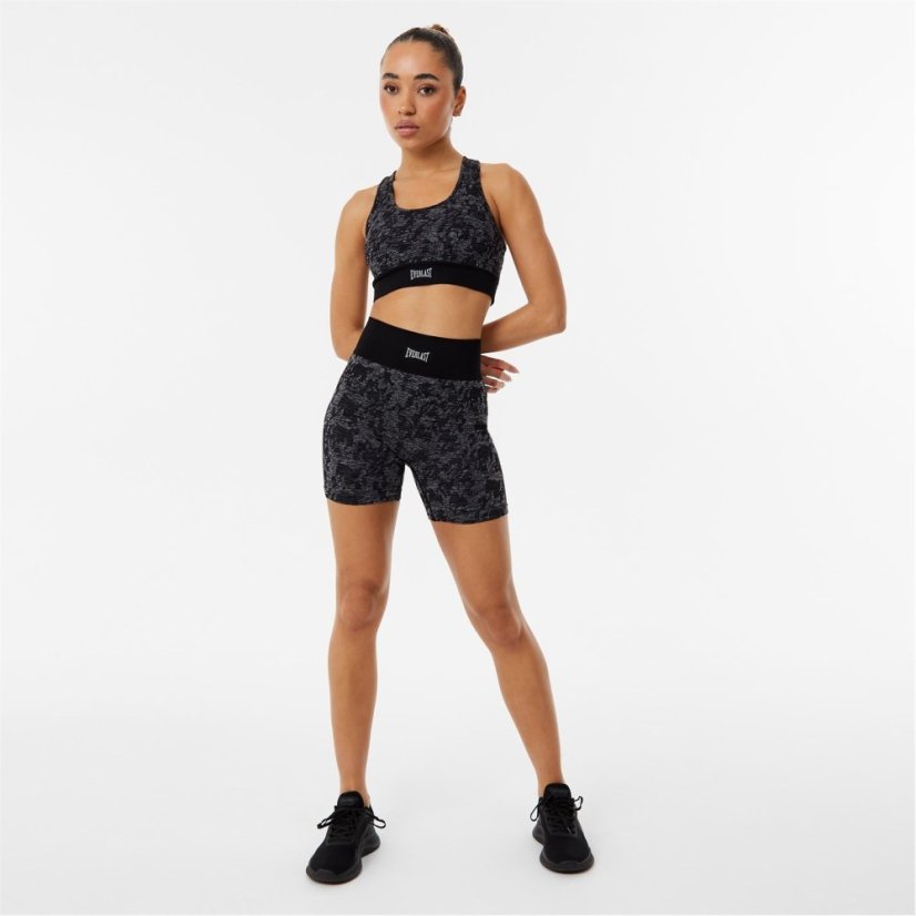 Everlast Seamless Cross Back Sports Bra Black Camo