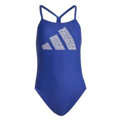 adidas 3 Bars Swimsuit Womens Blue/White