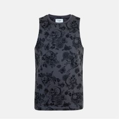 Firetrap Men's All Over Print Muscle Vest Charcoal