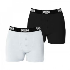Lonsdale 2 Pack Boxers Mens White/Black