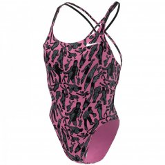 Nike Hydrastrong Multiple Print Spiderback One Piece Womens Pink