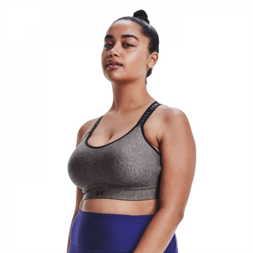 Under Armour Armour Infinity Mid Heather Cover Sports Bra Charcoal/Black