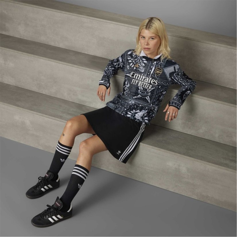adidas Womens adidas Arsenal Ian Wright Pre-Match Top Black