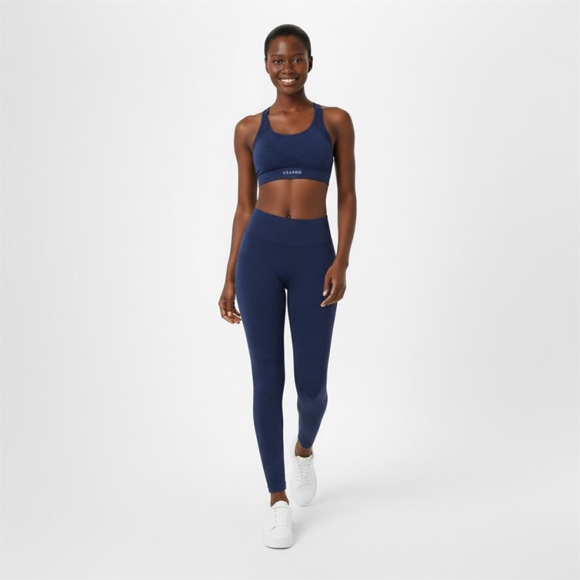 USA Pro UP Seamless Adjustable Sports Bra Navy