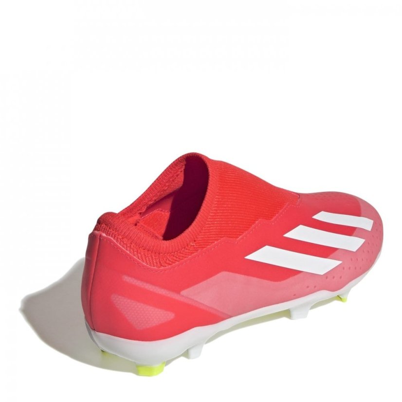 adidas X Crazyfast League Junior Laceless Firm Ground Boots Red/Wht/Yellow